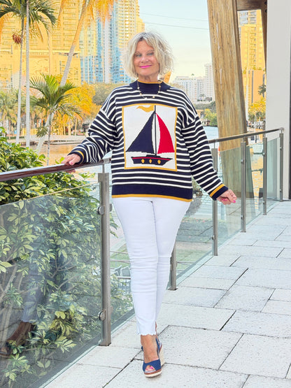 Nautical Stripe Sweater Top