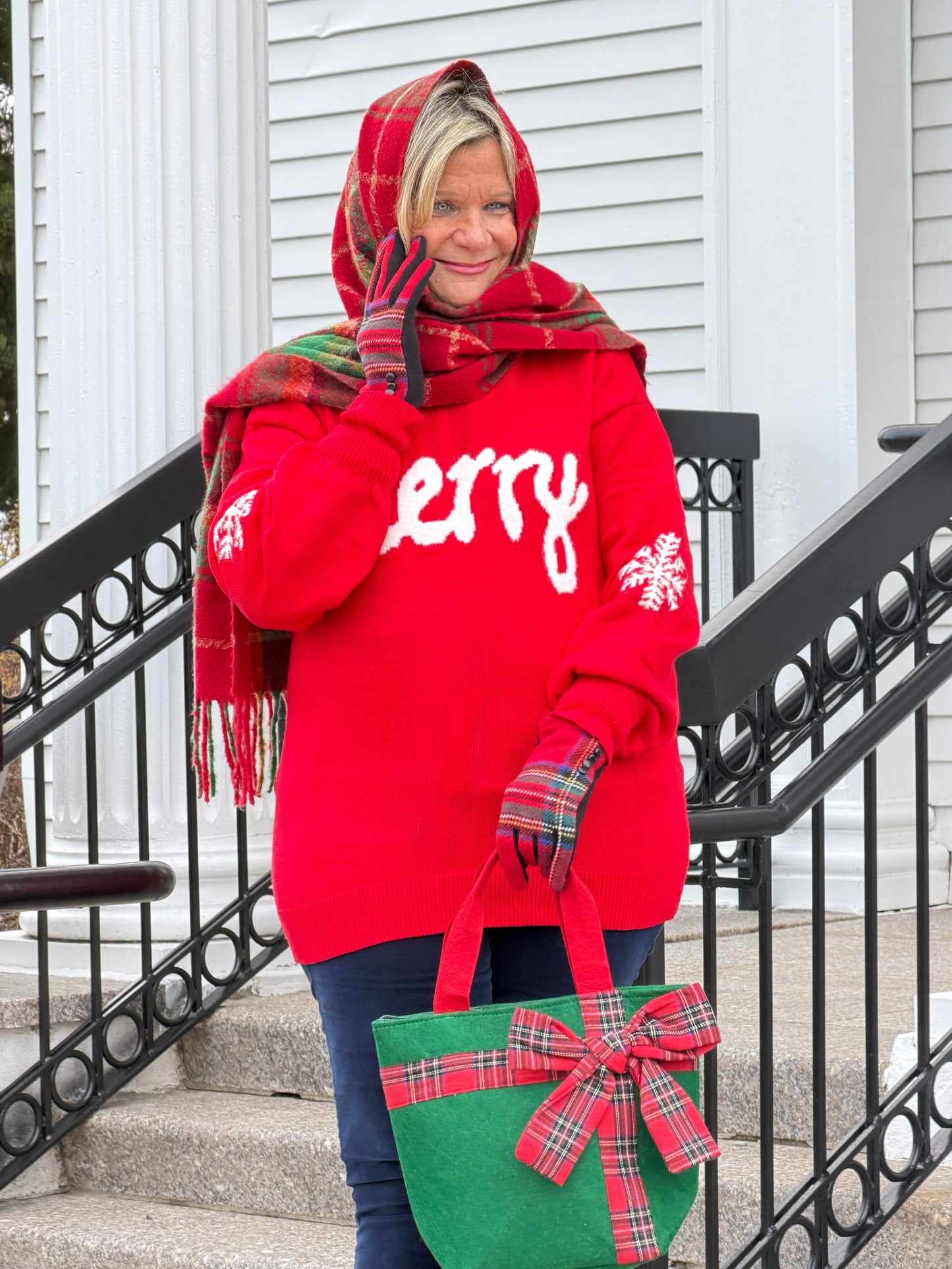 Merry Snowflake Pattern Christmas Turtleneck Sweater
