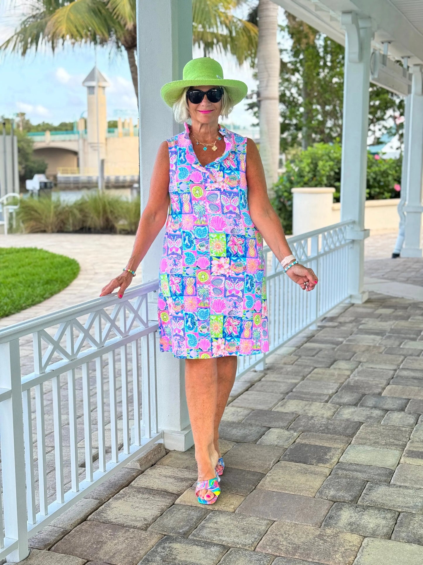 SANDY BEACH COLOR RUFFLE DRESS