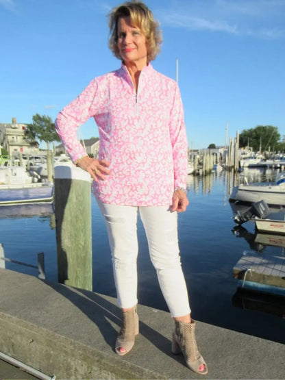 PINK REEF ZIPPER TOP