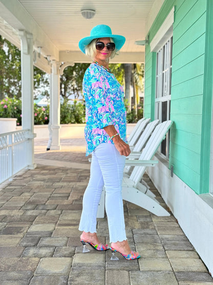 SPLASH OFF PINK ASYMMETRICAL TOP
