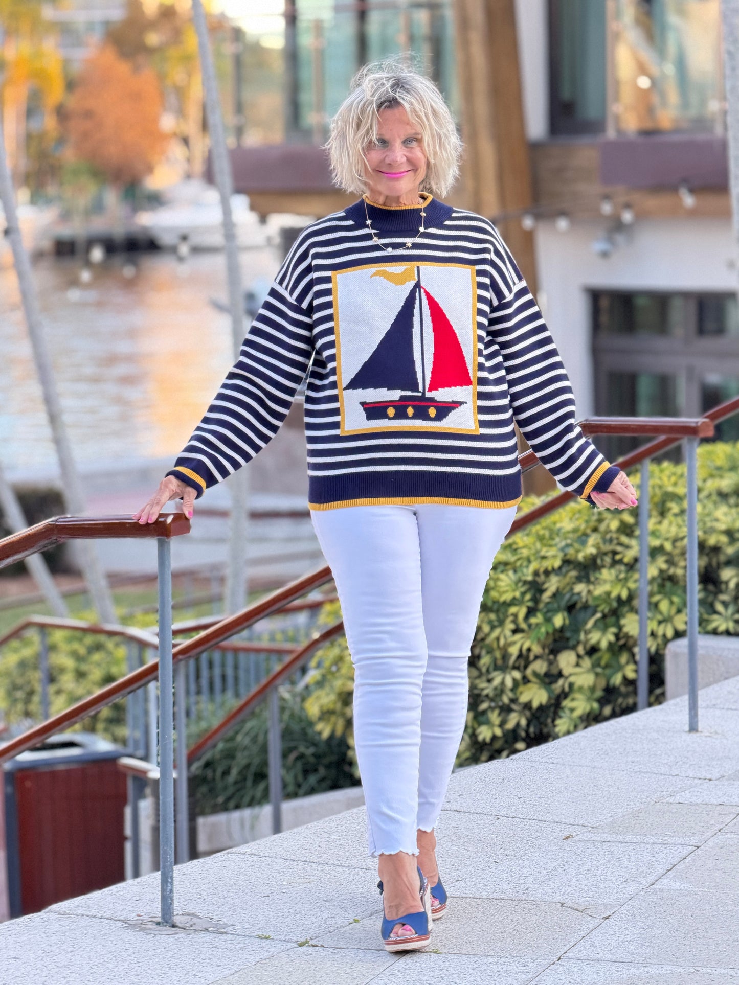Nautical Stripe Sweater Top