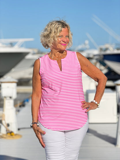 MARINA PINK STRIPE TANK