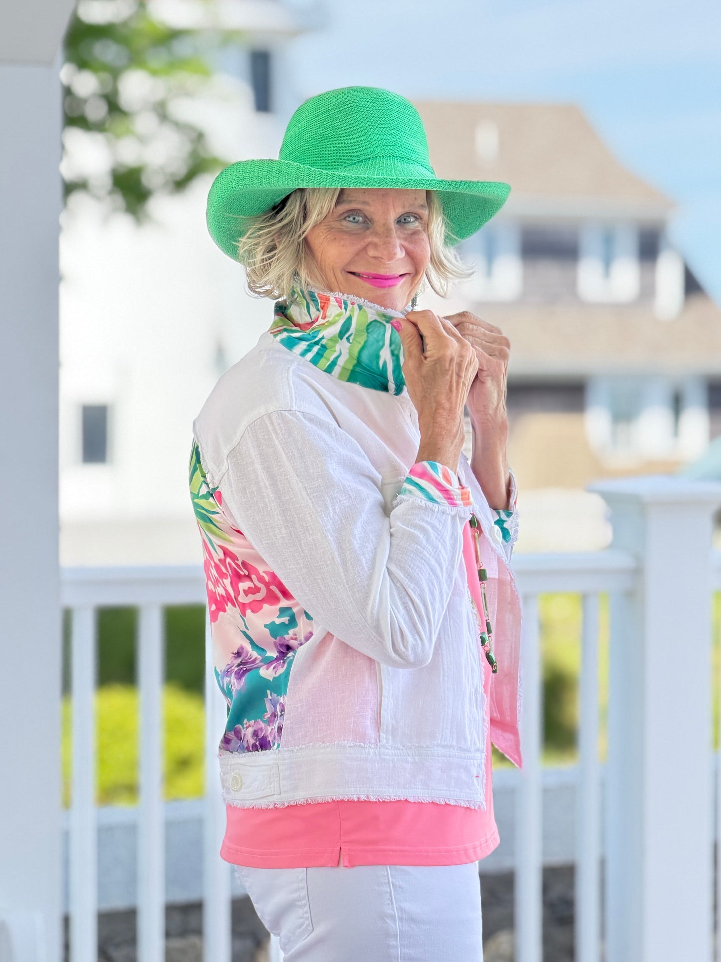 PINK PARADISE GARDEN LINEN JACKET