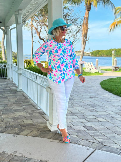 PINK PETALS ASYMMETRICAL TOP