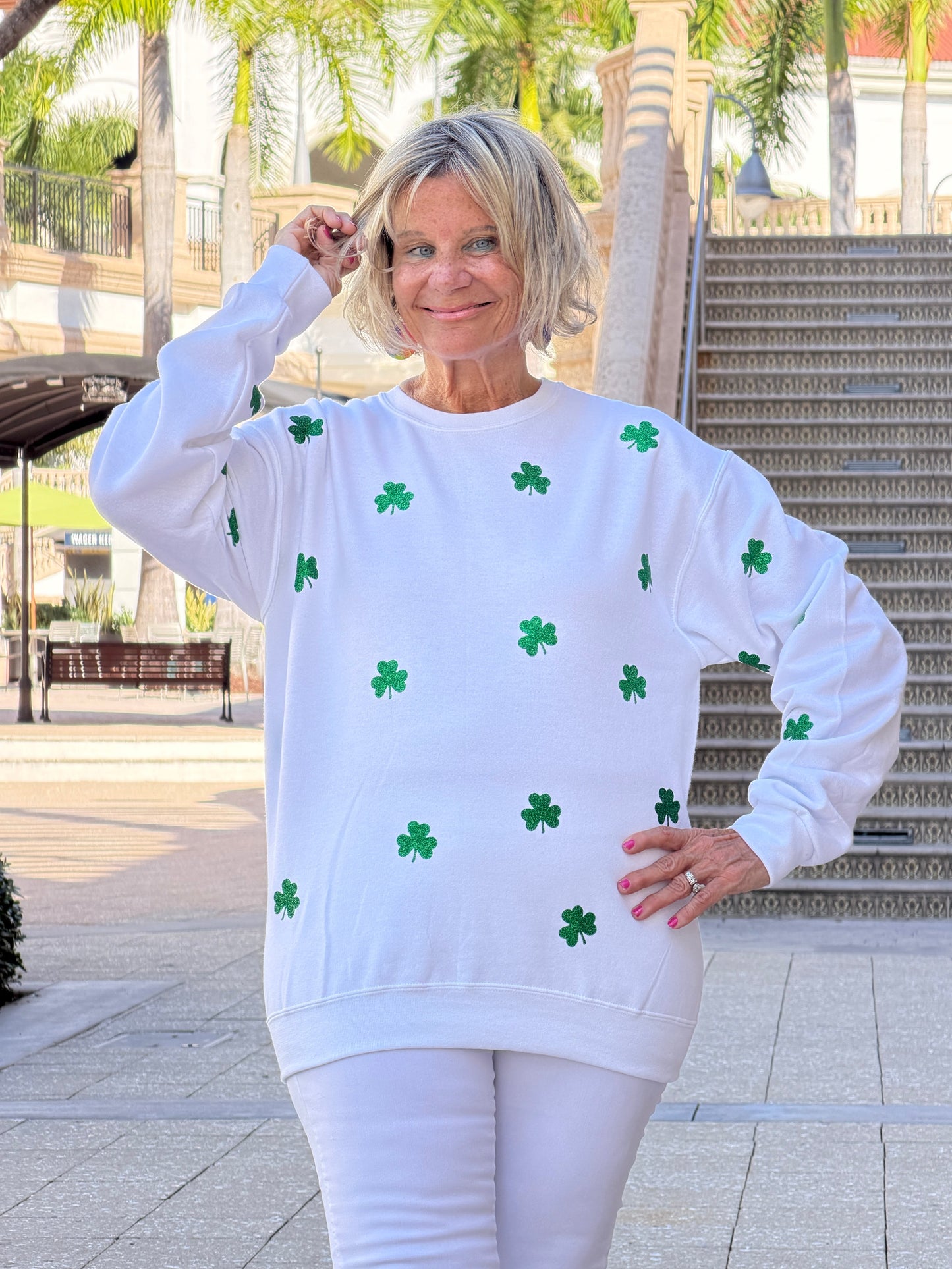 St Patricks Day Glitter Irish Sweatshirt