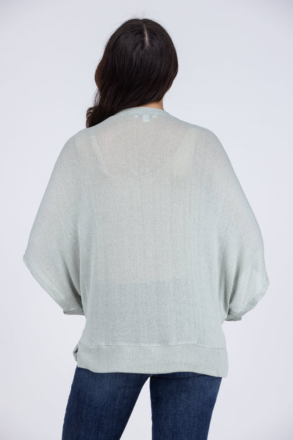 Talk To Me Women's Sheer Knit 1/2 Sleeve Top
