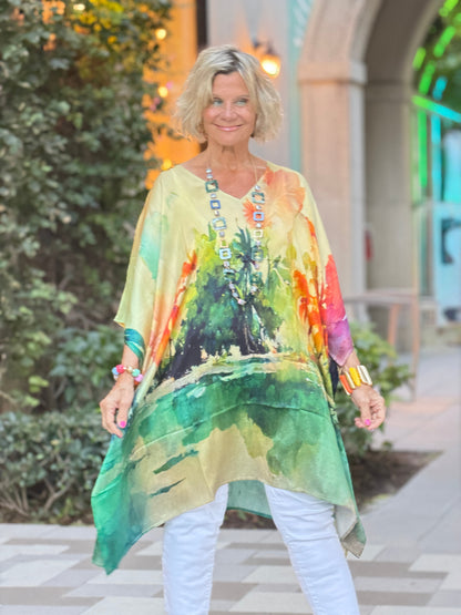 Sunset Palms Modal Kaftan