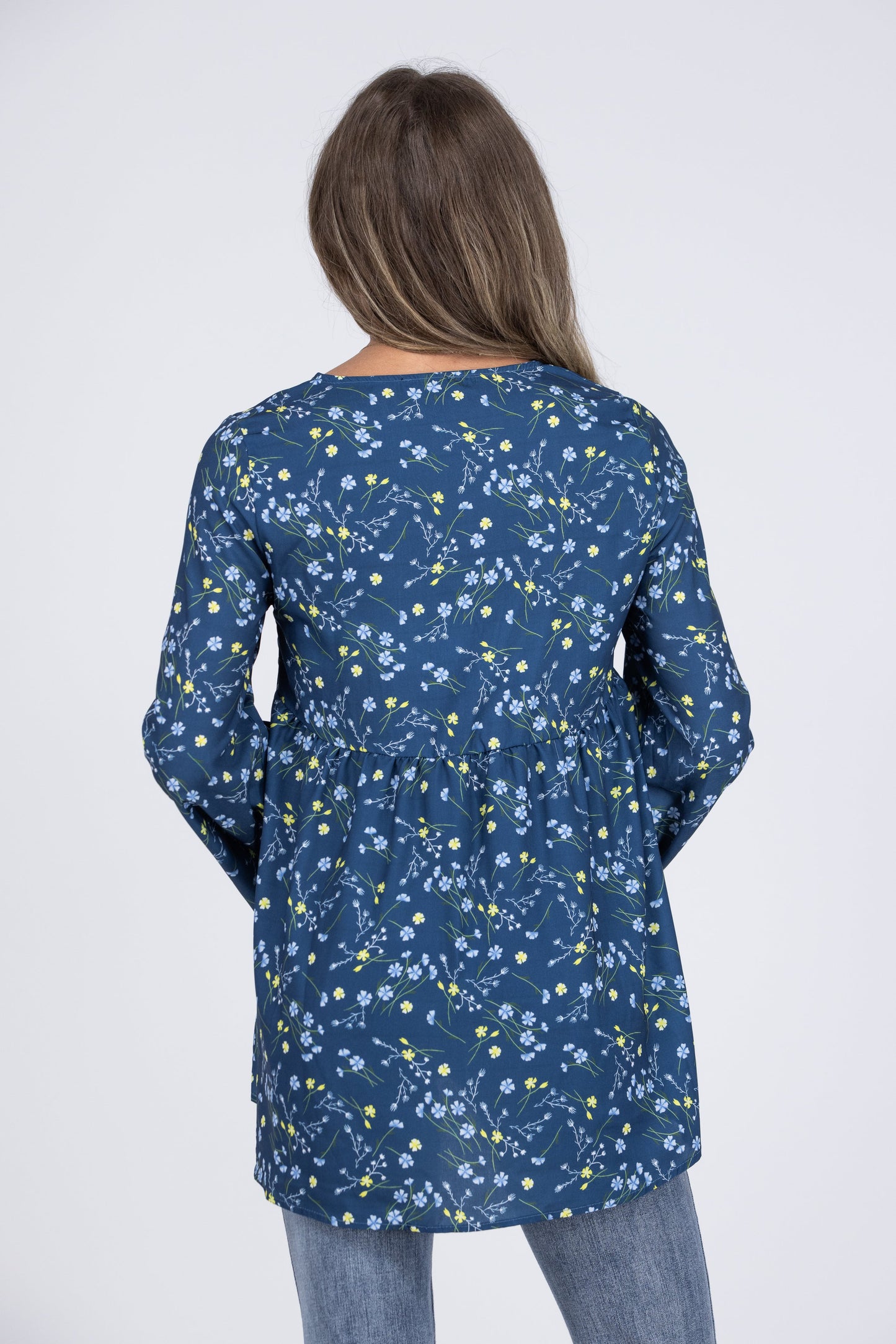 No Concerns Women's Baby Doll Long Sleeve Top