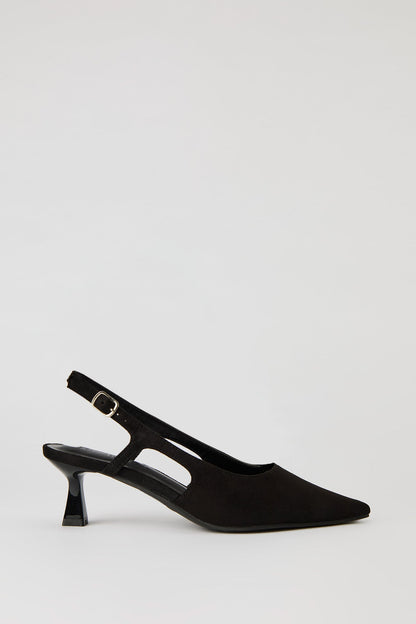 Pointed Toe Kitten Heeled Slingback