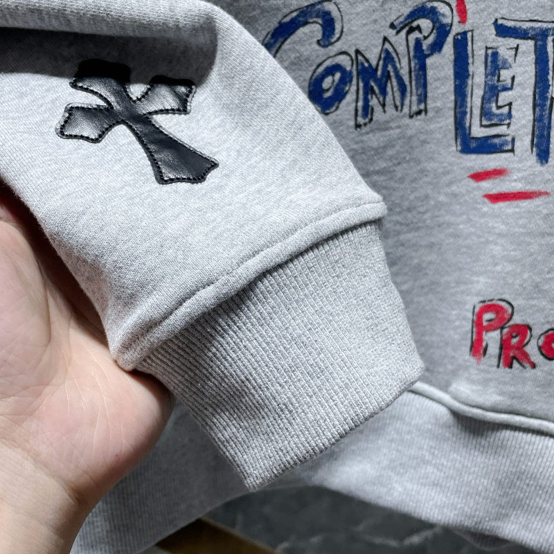 Chh Chrome Hearts Hoodie Color Sanskrit Hand Painted Graffiti Hooded Sweater