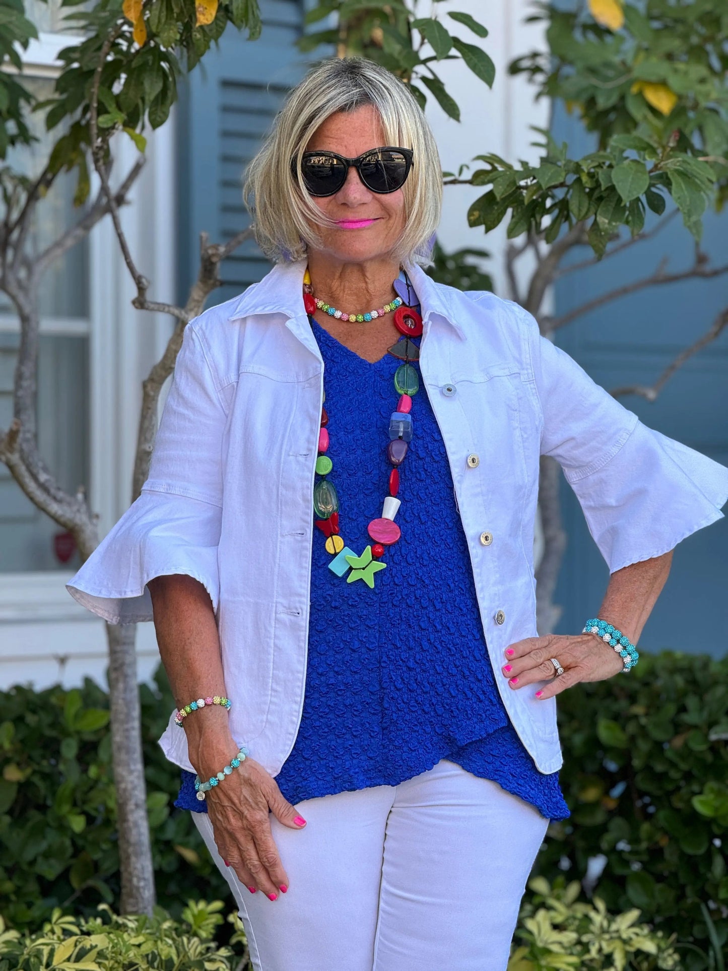 SOUTH BEACH DENIM WHITE JACKET - ILLUSION