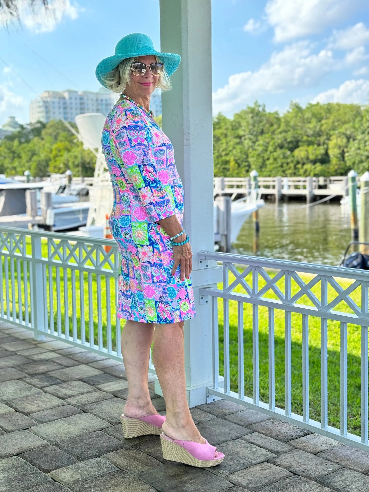 SANDY BEACH COLOR SLEEVE DRESS