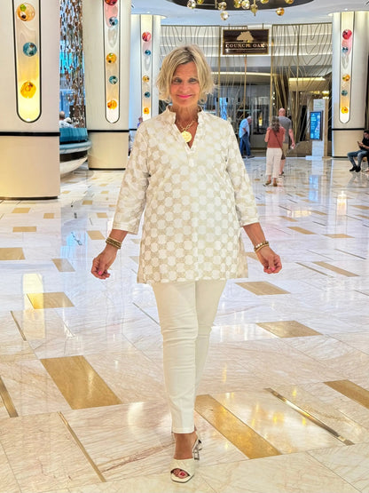 LULU-B WHITE GOLD TUNIC