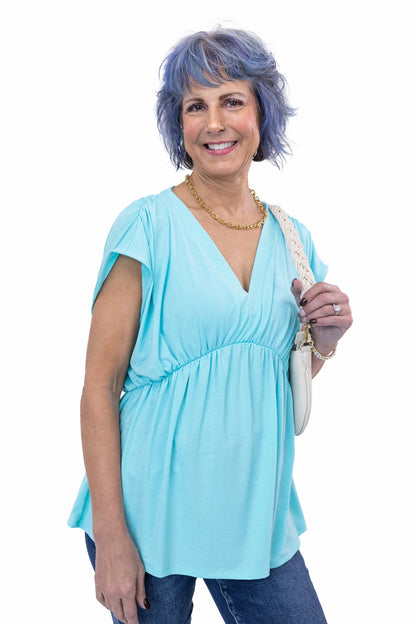 This is My Life Women's V-Neck Wrinkle Free Short Sleeve Top