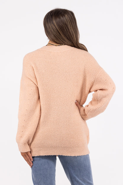 The Grandest Women's V-Neck Ribbed Knit Sweater