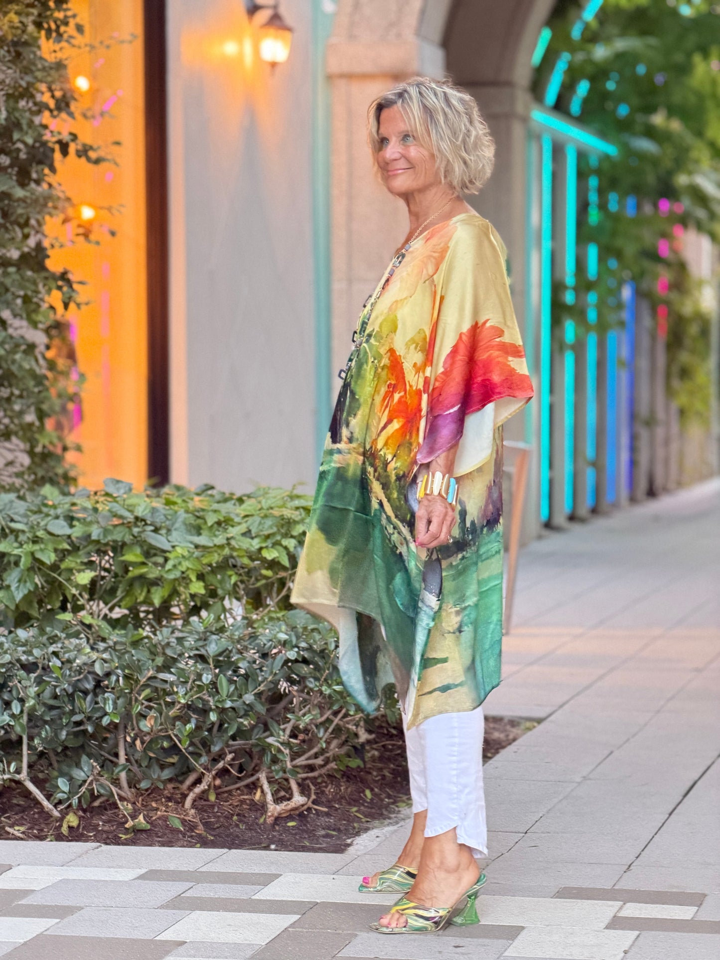 Sunset Palms Modal Kaftan