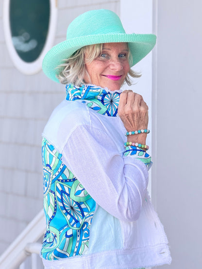 MINT MOSAIC LINEN JACKET