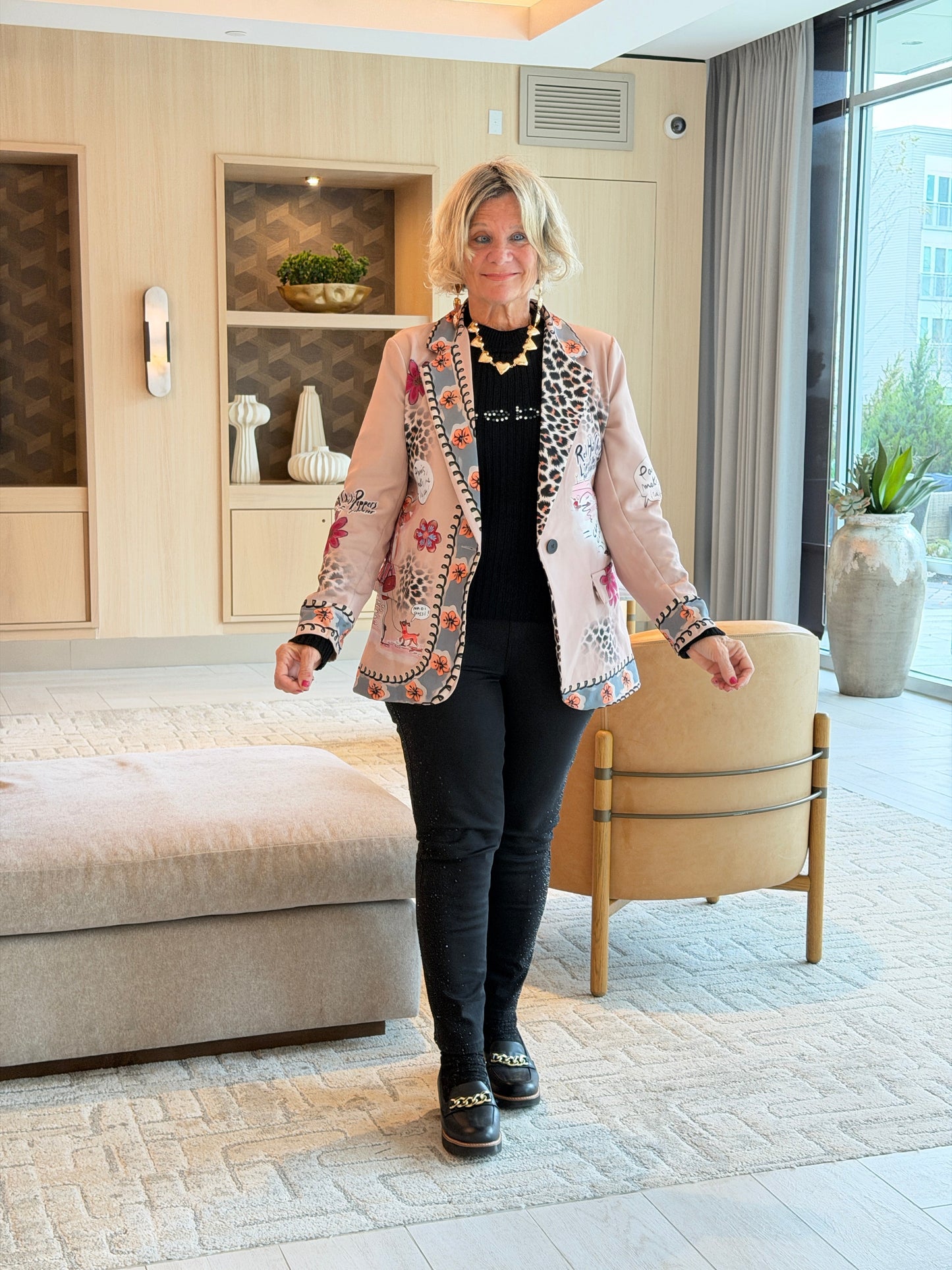 LUPA One Size Italian Parisian Chic Print Blazer  SHIPPING NOV 13-16