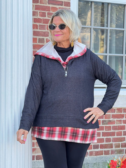 Rust Plaid Fall Day Hoodie