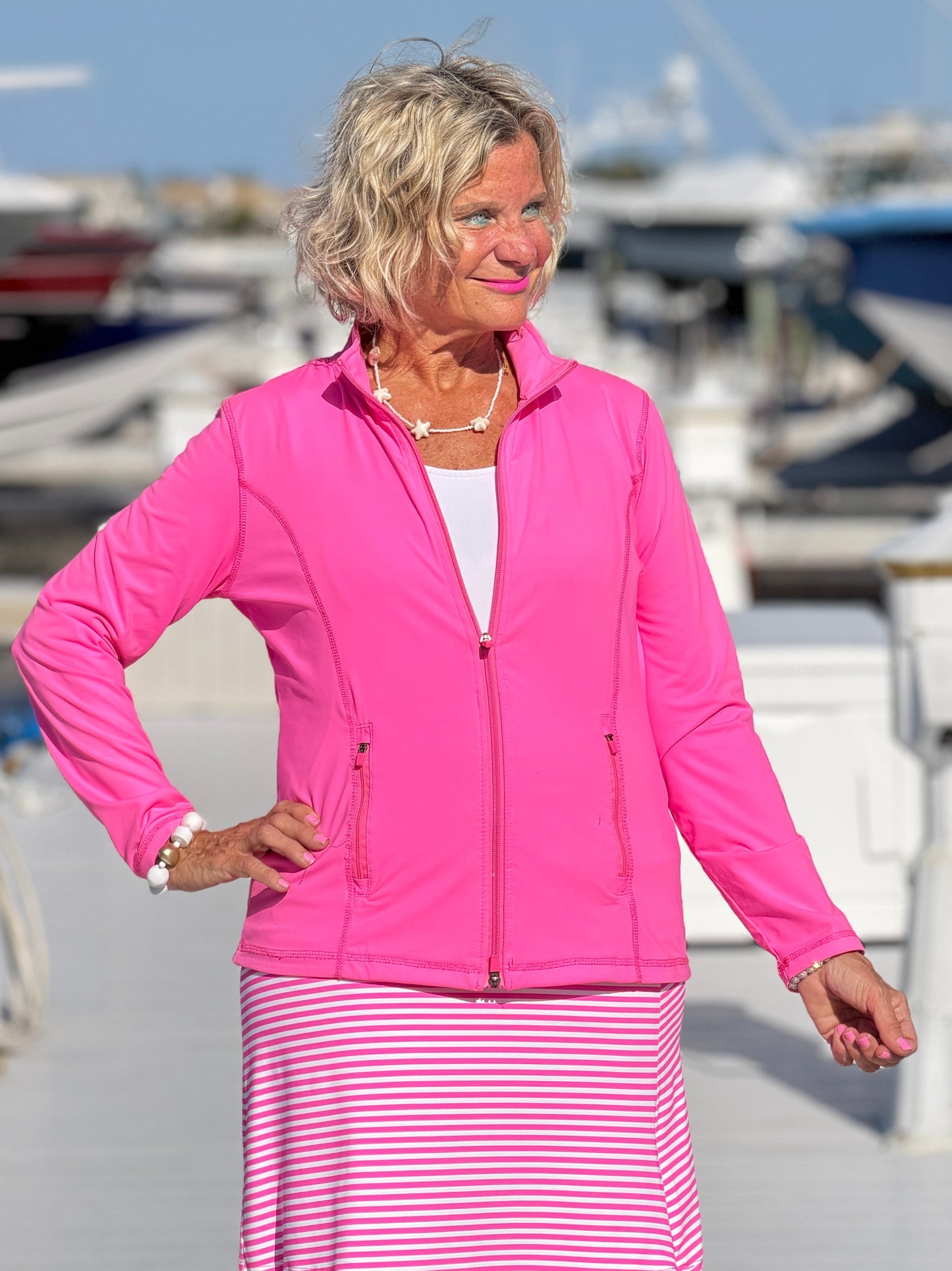 MARINA PINK STRIPE SKORT
