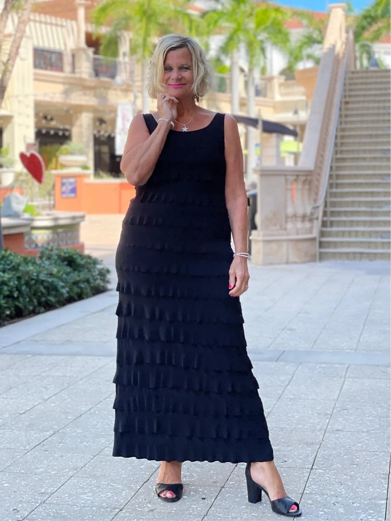 MIAMI NIGHTS  BLACK BLACK CHA CHA DRESS