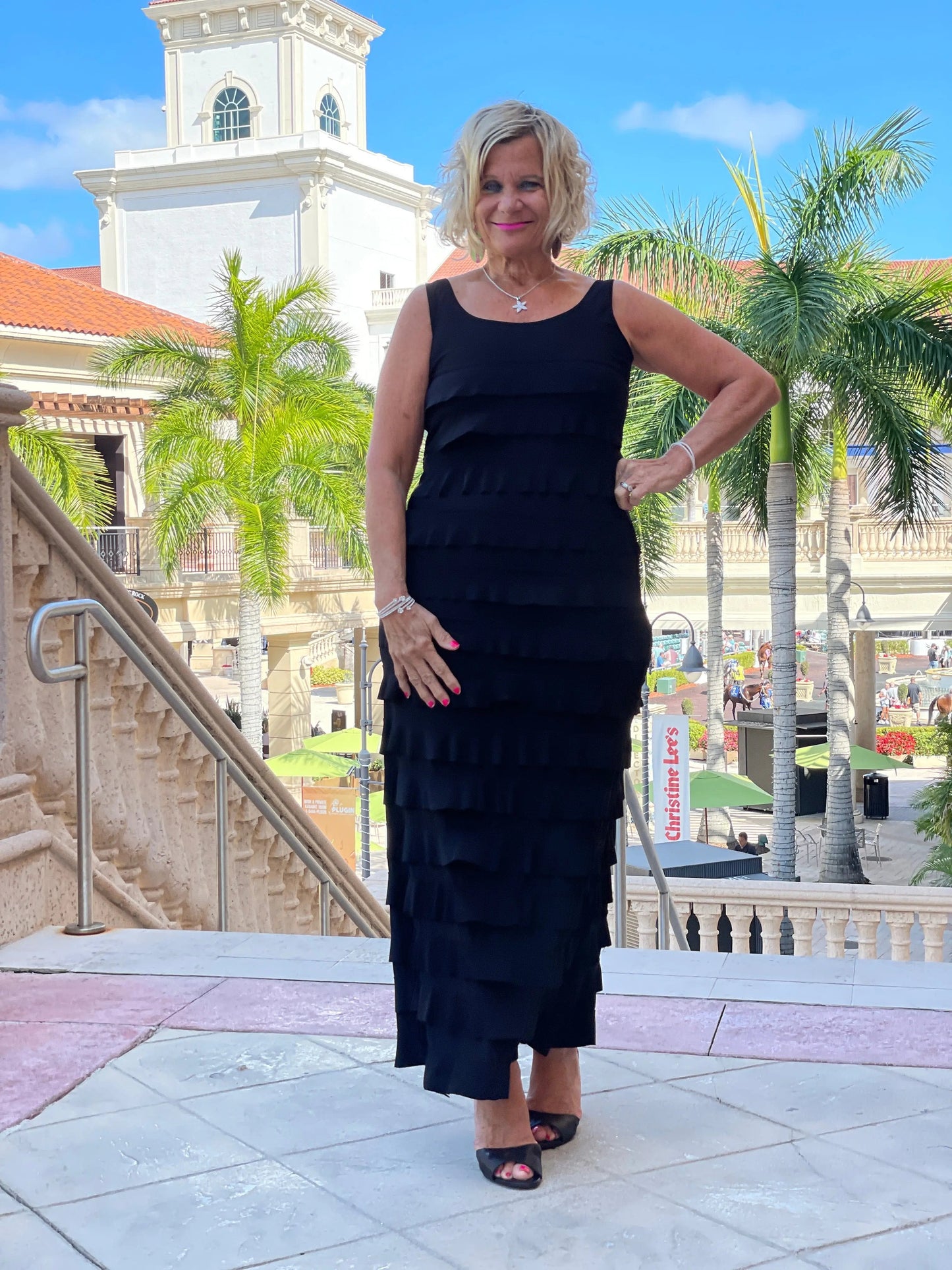 MIAMI NIGHTS  BLACK BLACK CHA CHA DRESS