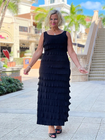 MIAMI NIGHTS  BLACK BLACK CHA CHA DRESS