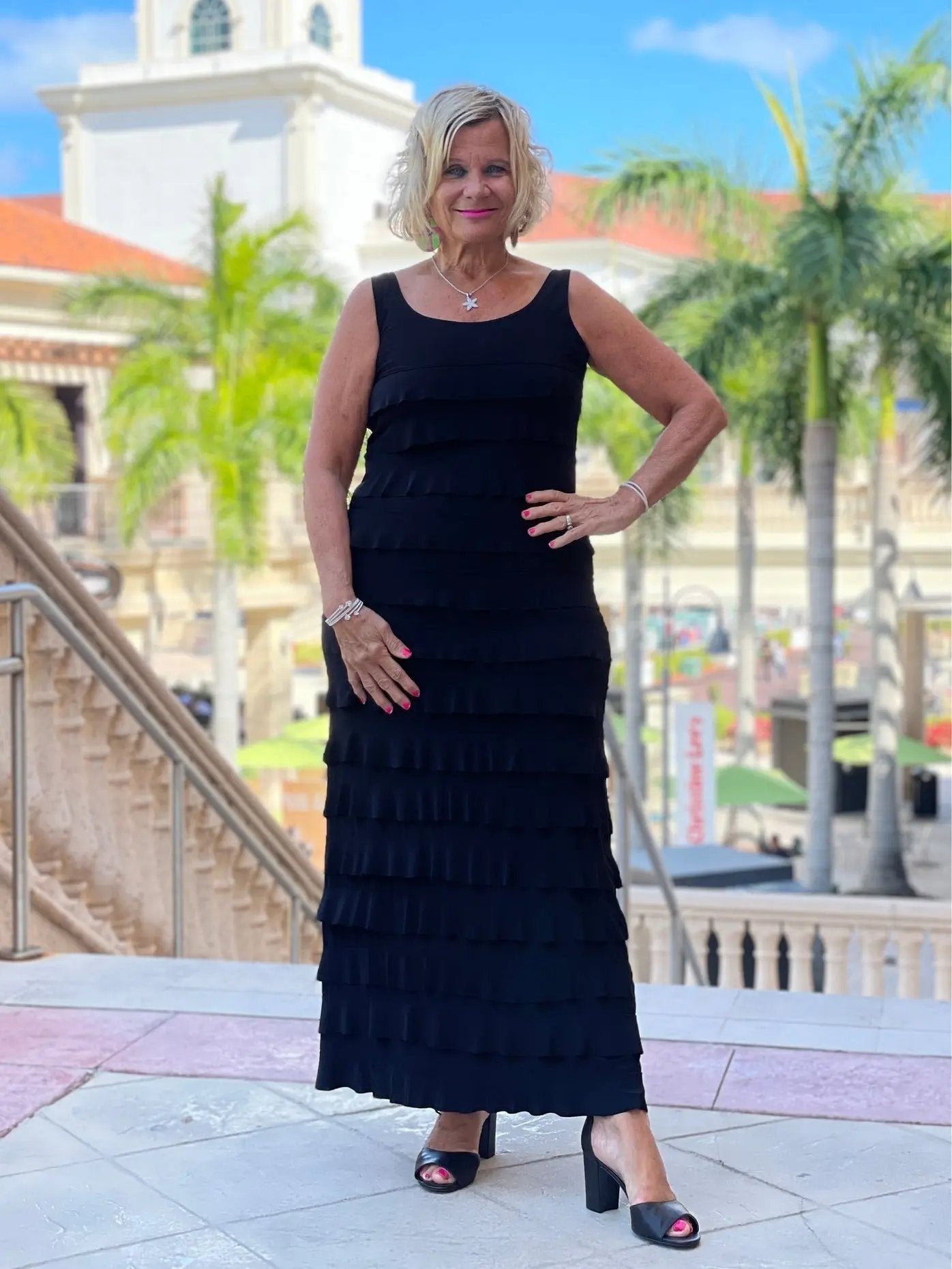 MIAMI NIGHTS  BLACK BLACK CHA CHA DRESS