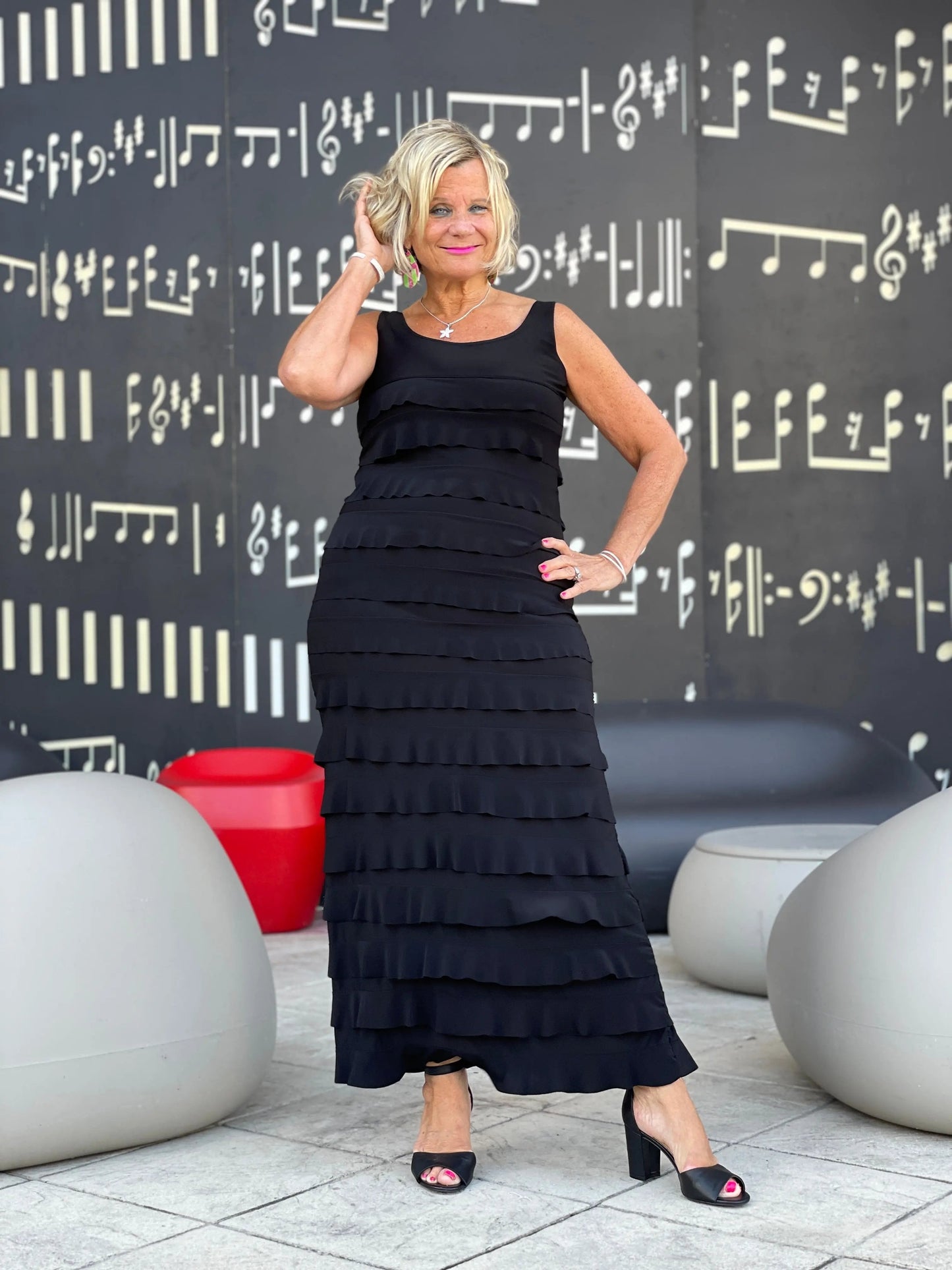 MIAMI NIGHTS  BLACK BLACK CHA CHA DRESS