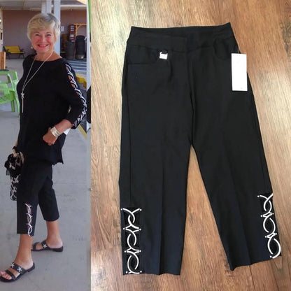RHINESTONE CAPRI BLACK