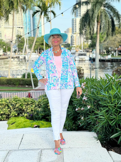 SPLASH OF PINK  FULL ZIPPER