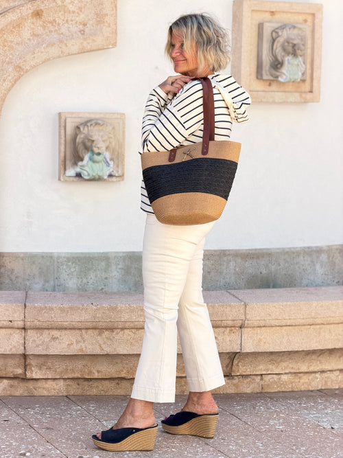 NAUTICAL STARFISH  Straw Shoulder Tote
