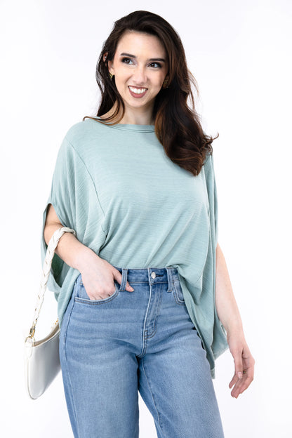 Oversized Hi-Lo Short Sleeve Top