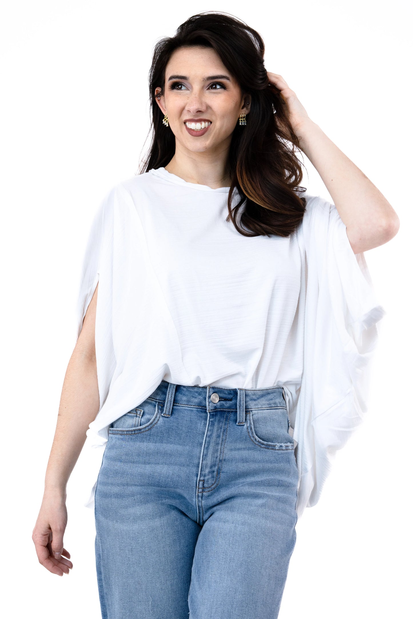 Oversized Hi-Lo Short Sleeve Top