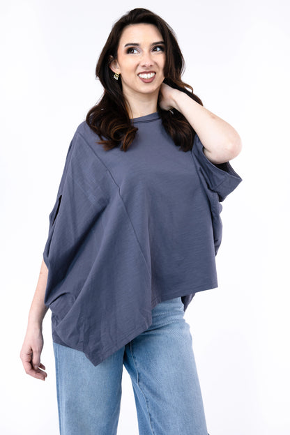 Oversized Hi-Lo Short Sleeve Top