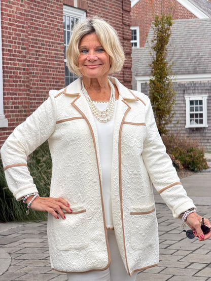 Piping Quilted Shearling Jacket