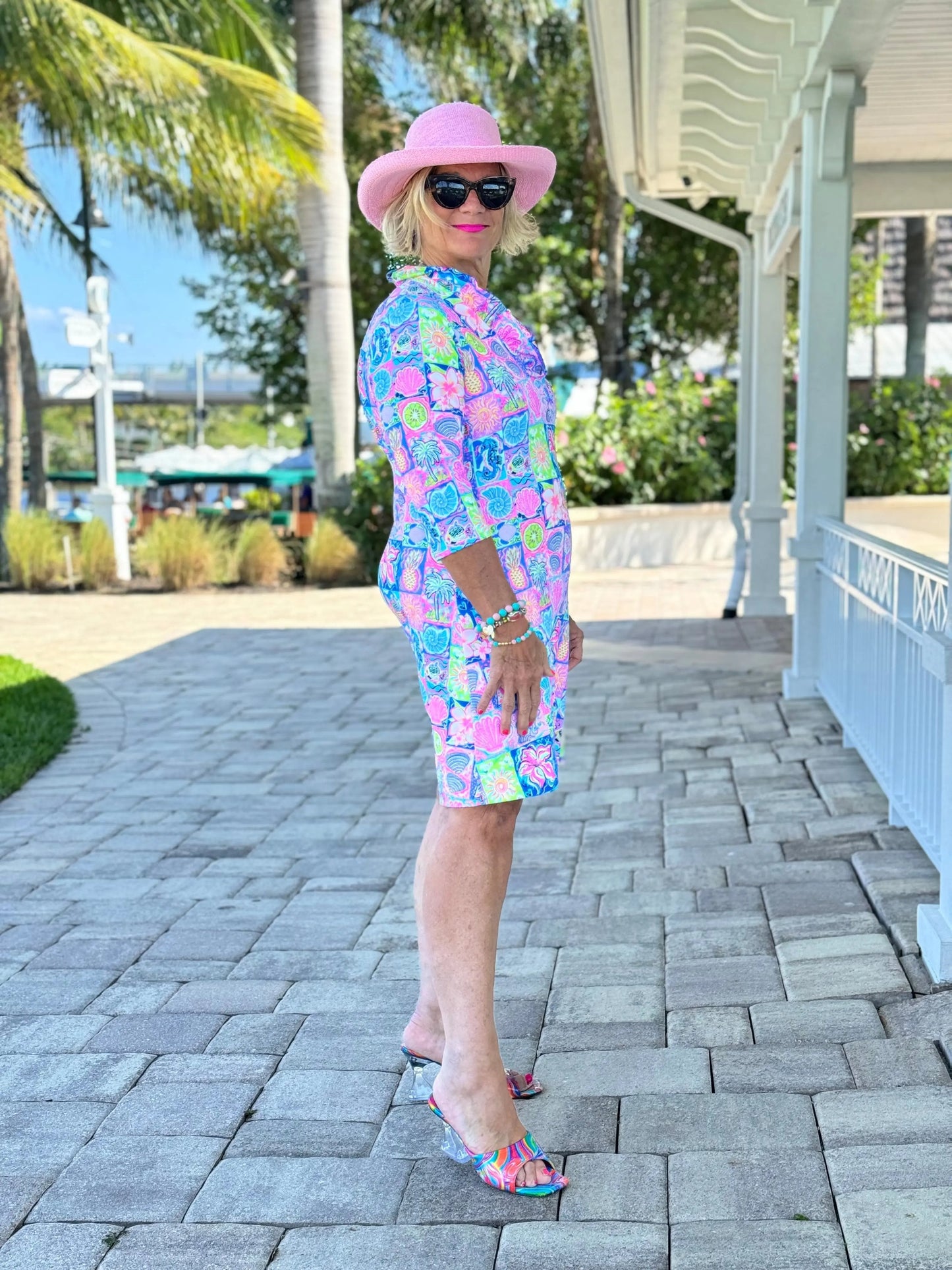 SANDY COLOR BEACH RUFFLE NECK DRESS