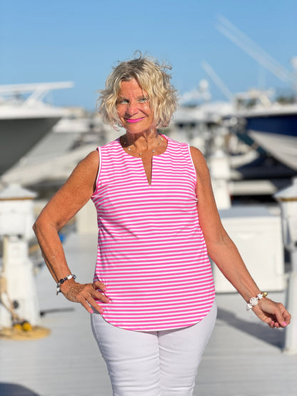 MARINA PINK STRIPE TANK