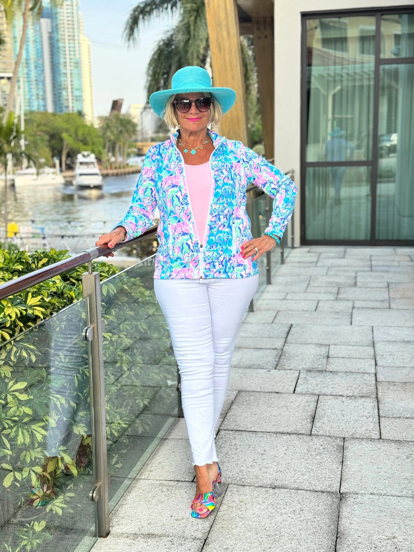 SPLASH OF PINK  FULL ZIPPER