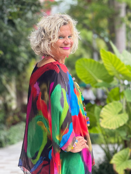 SOPHIA BLACK SILK TOP
