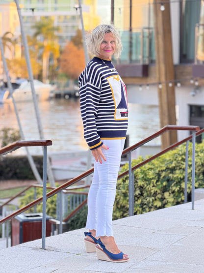 Nautical Stripe Sweater Top