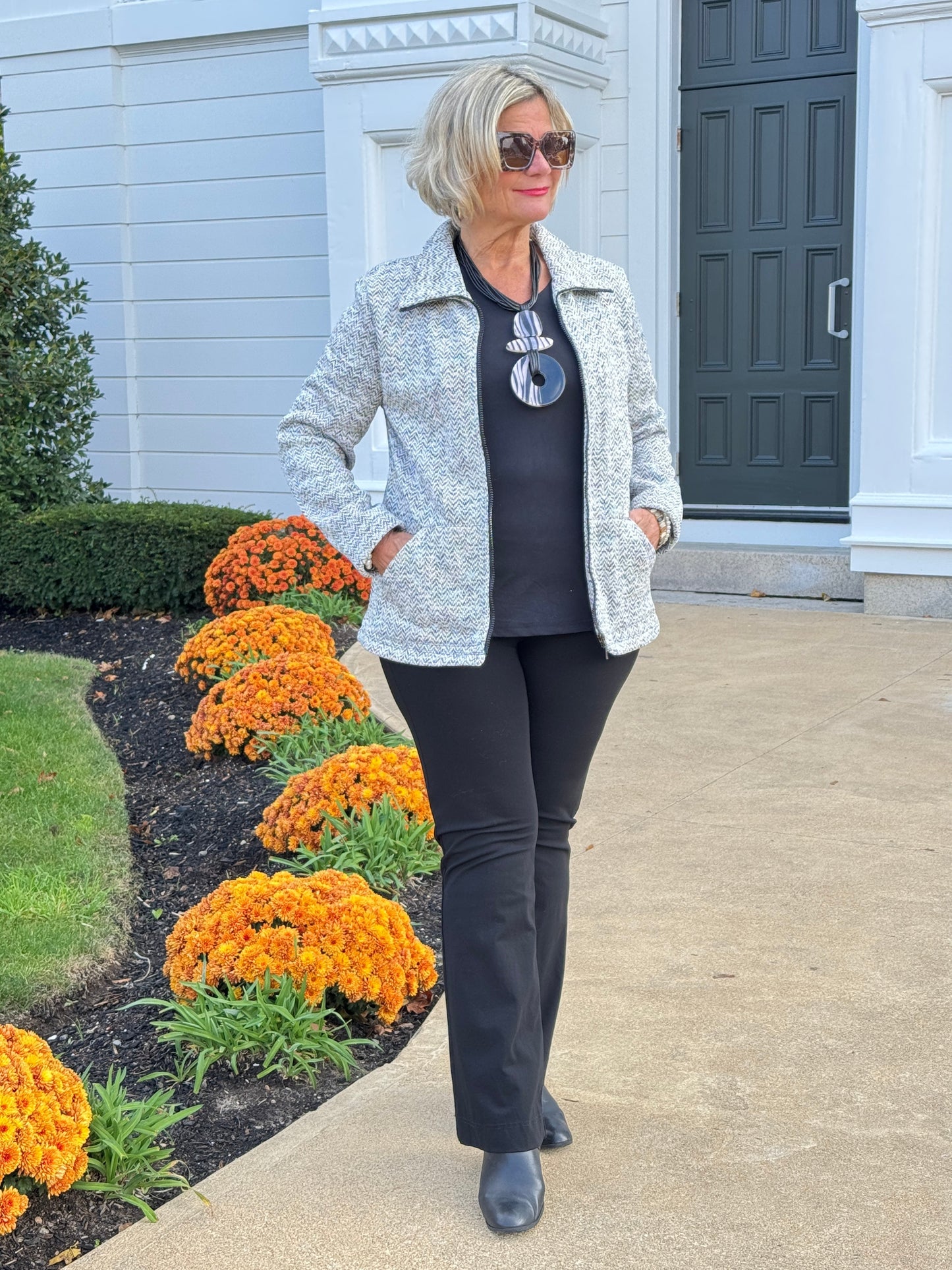 STYLING TWEED FULL ZIPPER JACKET