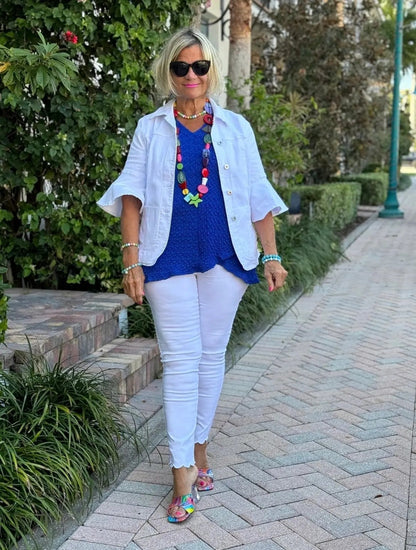 SOUTH BEACH DENIM WHITE JACKET - ILLUSION