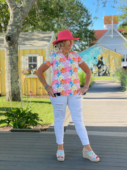 PALM BEACH GARDEN SHORT SLEEVE TOP