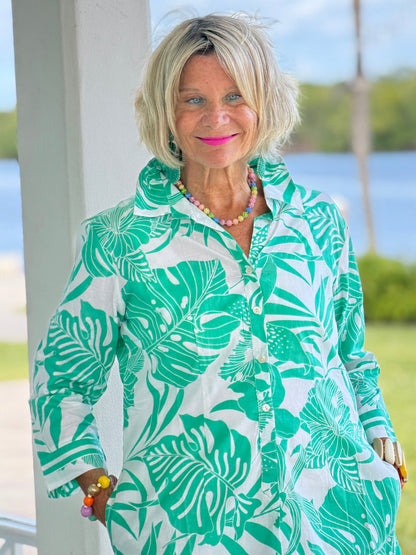 Malachite Green Corfu Shirt Dress