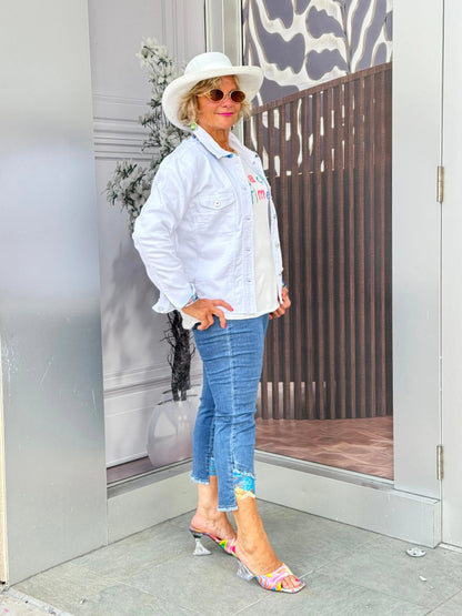 LULU-B WHITE BEACH TIME SWEATER