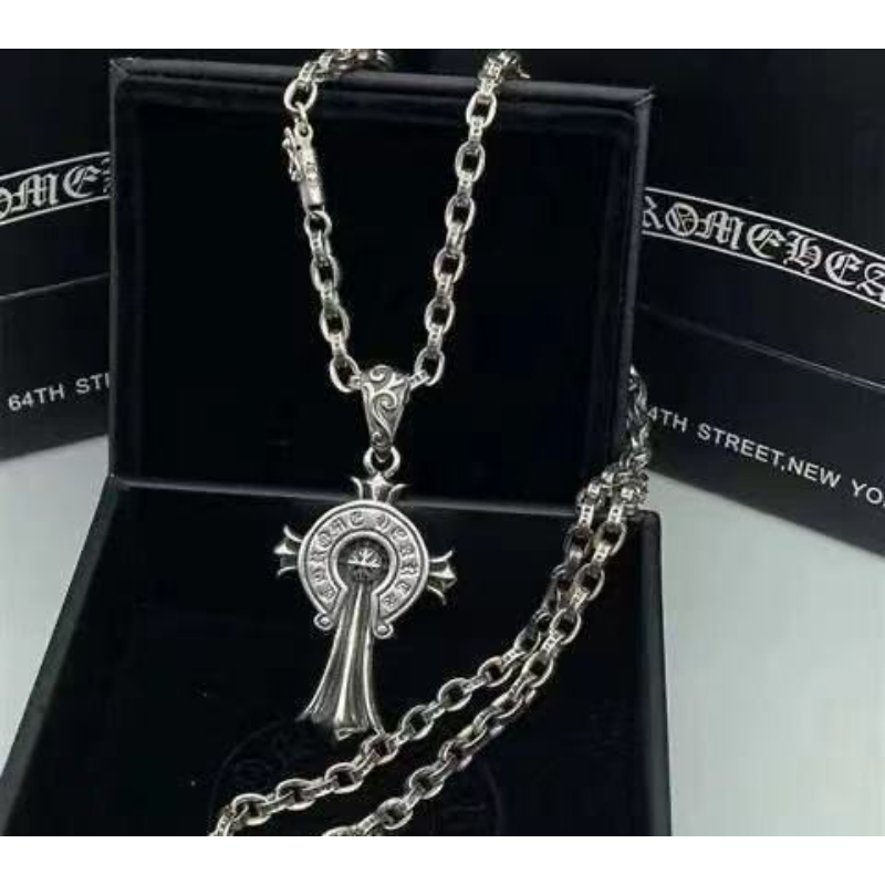 Chrome Hearts Necklace Men's and Women's Vintage Cross Letter Necklace