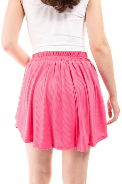 Be With You Everywhere Women's High Waist Ribbed Knit Skort