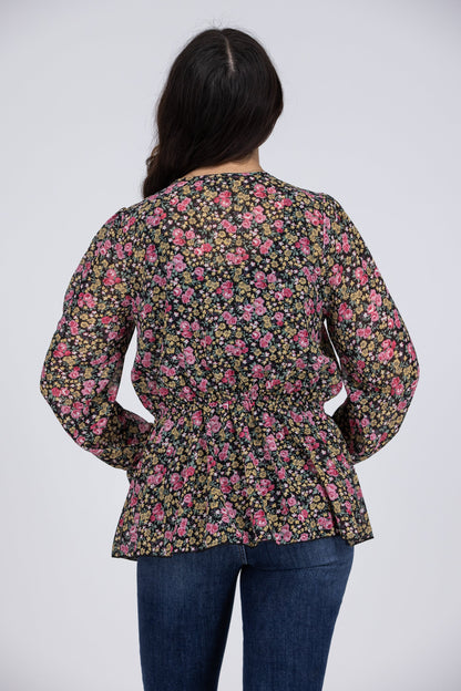Talk To Me Women's Flare Ruffle Long Sleeve Top